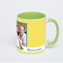 Салатовая кружка с фотопечатью