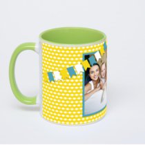 Салатовая кружка с фотопечатью