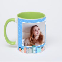 Салатовая кружка с фотопечатью