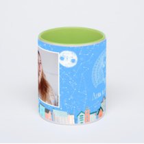 Салатовая кружка с фотопечатью