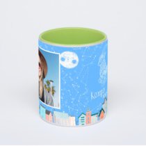 Салатовая кружка с фотопечатью