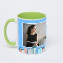 Салатовая кружка с фотопечатью