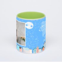 Салатовая кружка с фотопечатью