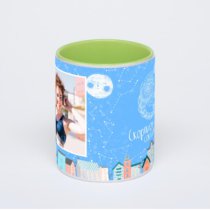 Салатовая кружка с фотопечатью