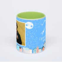 Салатовая кружка с фотопечатью