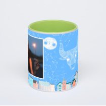 Салатовая кружка с фотопечатью