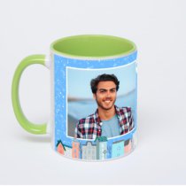 Салатовая кружка с фотопечатью