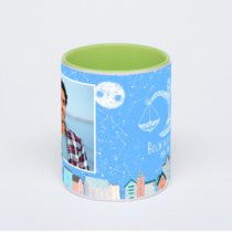 Салатовая кружка с фотопечатью