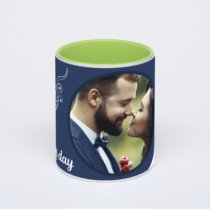 Салатовая кружка с фотопечатью