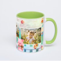 Салатовая кружка с фотопечатью