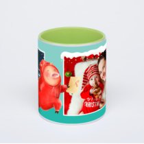 Салатовая кружка с фотопечатью