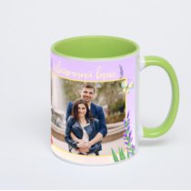 Салатовая кружка с фотопечатью