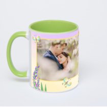 Салатовая кружка с фотопечатью