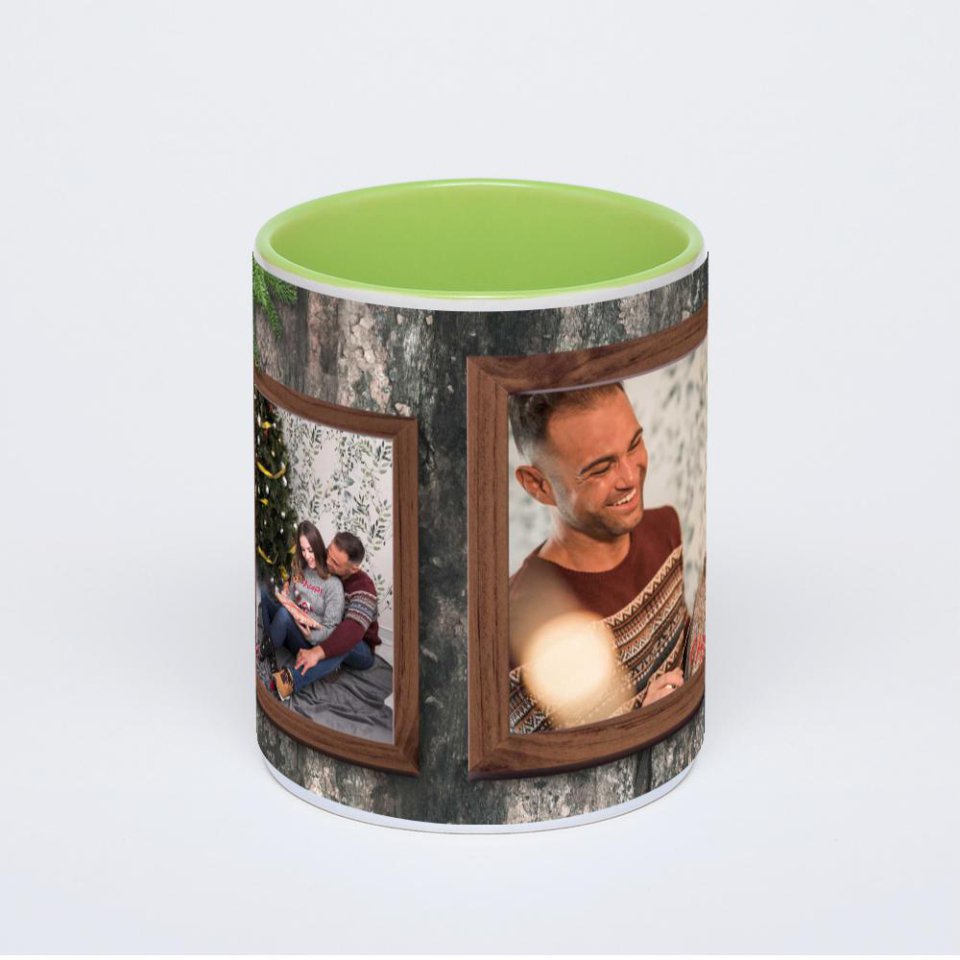 Салатовая кружка с фотопечатью