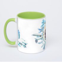 Салатовая кружка с фотопечатью