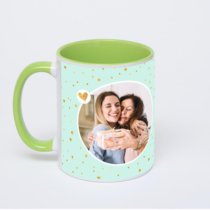 Салатовая кружка с фотопечатью