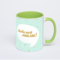 Салатовая кружка с фотопечатью