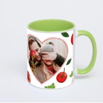 Салатовая кружка с фотопечатью