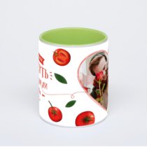 Салатовая кружка с фотопечатью