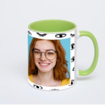 Салатовая кружка с фотопечатью