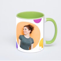 Салатовая кружка с фотопечатью
