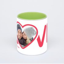 Салатовая кружка с фотопечатью