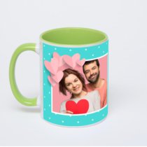 Салатовая кружка с фотопечатью