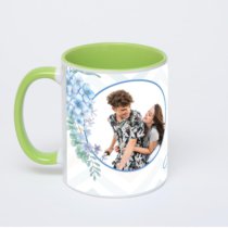 Салатовая кружка с фотопечатью