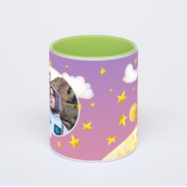 Салатовая кружка с фотопечатью