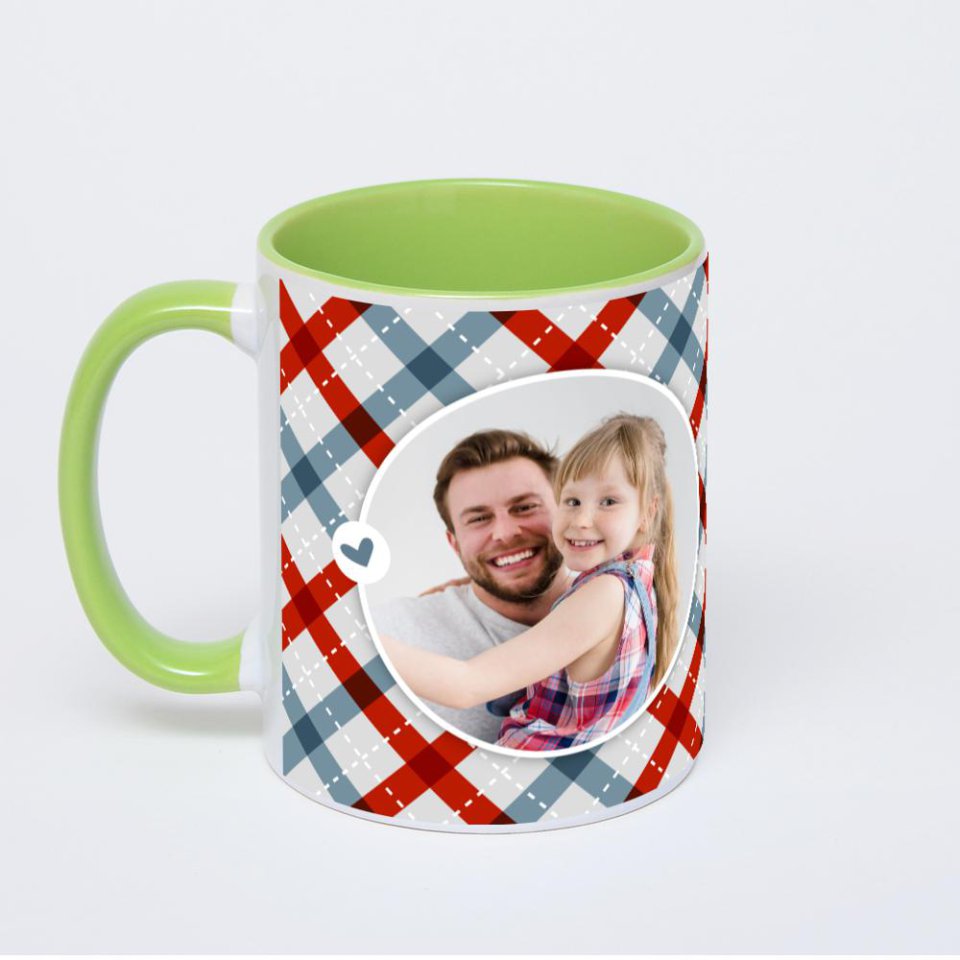 Салатовая кружка с фотопечатью