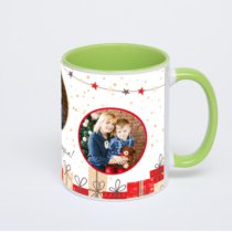 Салатовая кружка с фотопечатью