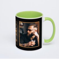 Салатовая кружка с фотопечатью