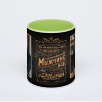 Салатовая кружка с фотопечатью