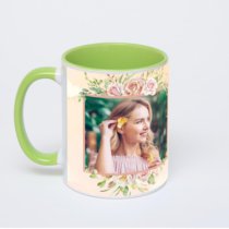 Салатовая кружка с фотопечатью