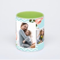 Салатовая кружка с фотопечатью