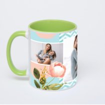 Салатовая кружка с фотопечатью