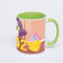 Салатовая кружка с фотопечатью