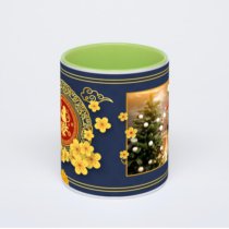 Салатовая кружка с фотопечатью