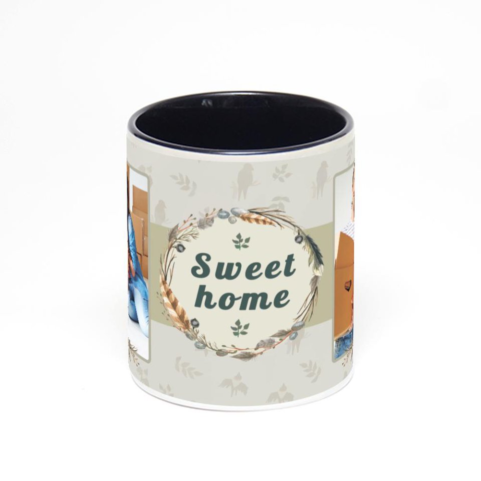 Чёрная кружка с фотопечатью