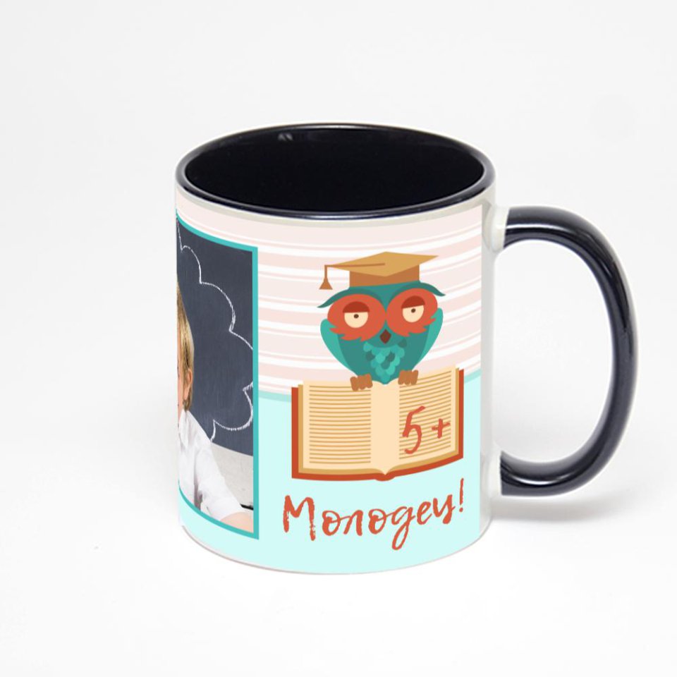 Чёрная кружка с фотопечатью