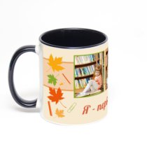 Чёрная кружка с фотопечатью