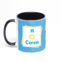 Чёрная кружка с фотопечатью