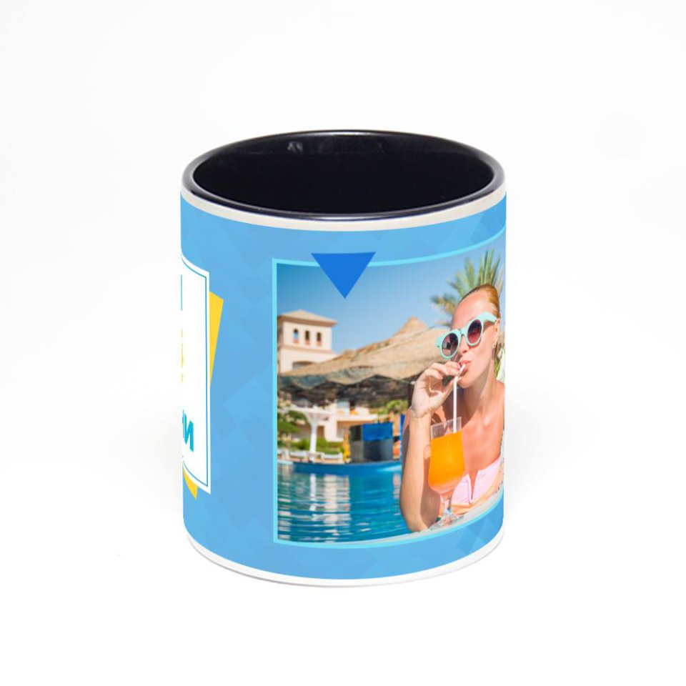 Чёрная кружка с фотопечатью