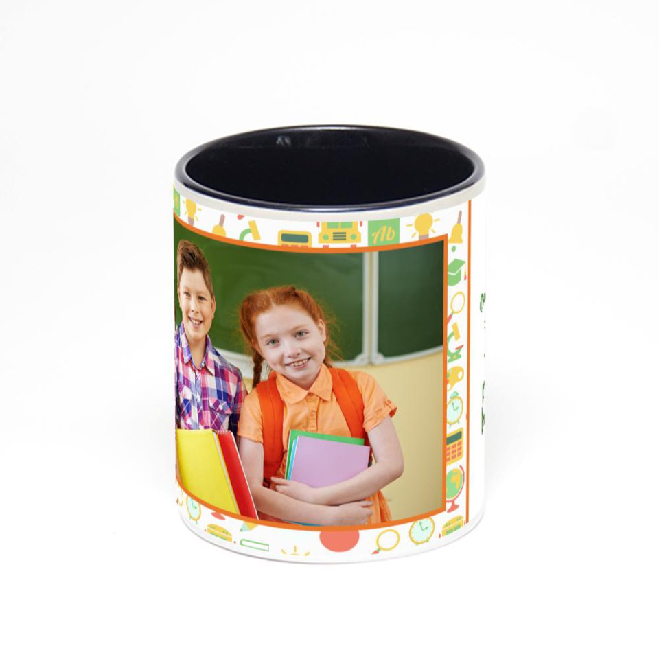 Чёрная кружка с фотопечатью