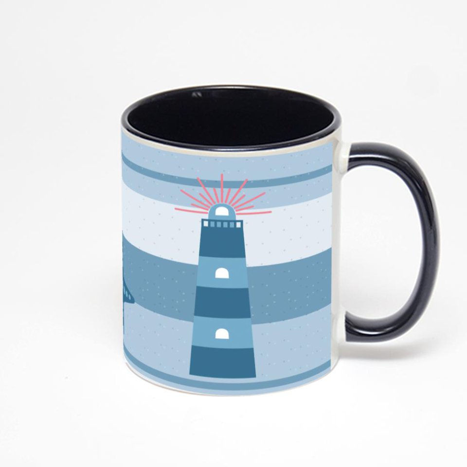 Чёрная кружка с фотопечатью