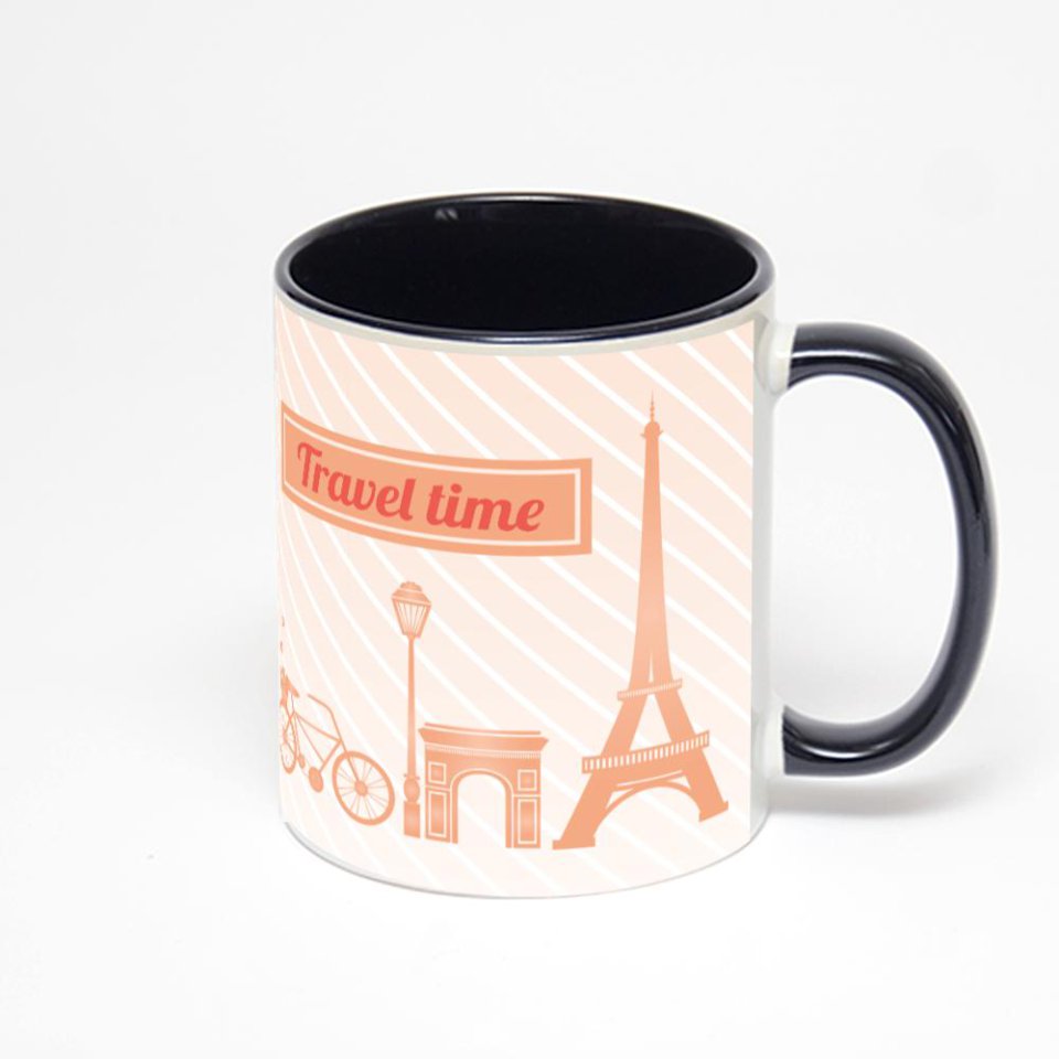 Чёрная кружка с фотопечатью