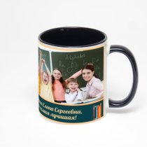 Чёрная кружка с фотопечатью