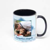 Чёрная кружка с фотопечатью