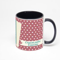 Чёрная кружка с фотопечатью