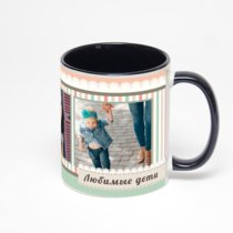 Чёрная кружка с фотопечатью